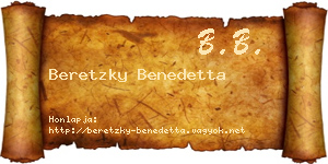 Beretzky Benedetta névjegykártya